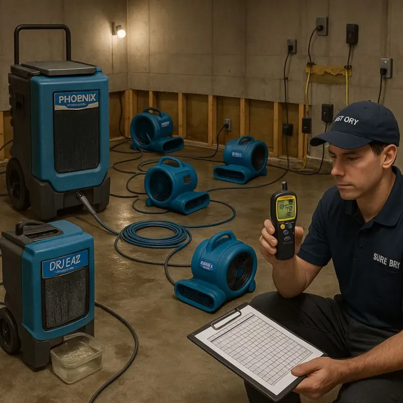 Structural Drying and Dehumidification process in Hillsdale County, MI